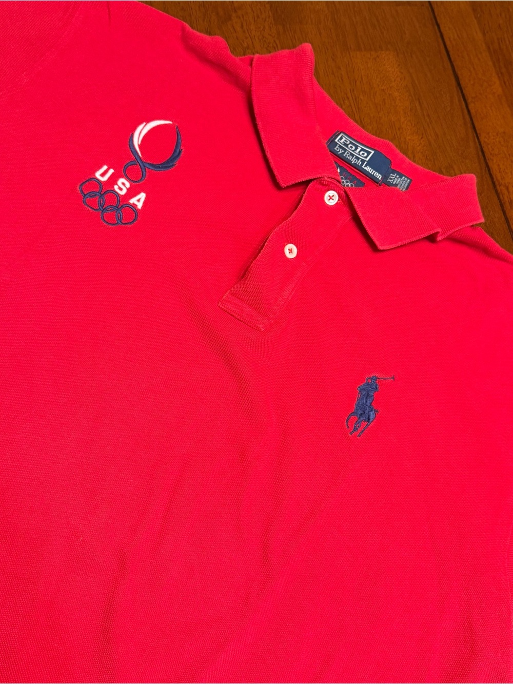 Polo Ralph Lauren Shirt Mens XXL Red Polo USA 2008 Beijing Olympics Big Pony